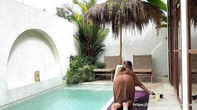 Seductive cleaning by a naked brunette with a BIG ASS in a transparent robe
