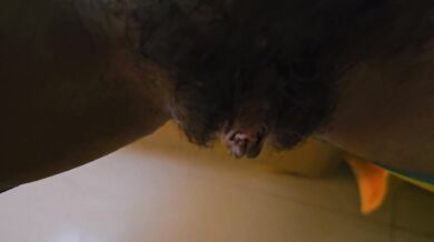 POV Evening HARD FUCK after masturbation # Lots of CUM into hairy pussy