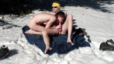 Rare sex video - fucking on ski in he winter forrest