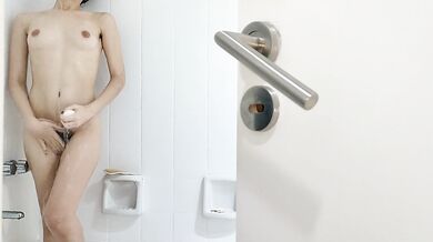 Spying my stepsister's friend masturbating in the bathroom