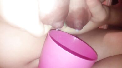 Milk from the tits of a young mother. Selection.