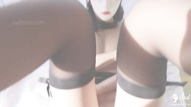 Sweet Sad Miss was fucked to orgasm by his cock and hot cum penetrated her pink pussy