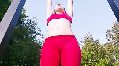 I Have Visited Public Stadium In Tight Transparent Suit With Amazing Cameltoe