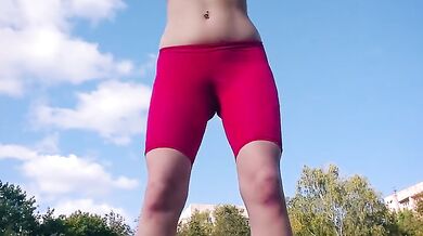I Have Visited Public Stadium In Tight Transparent Suit With Amazing Cameltoe