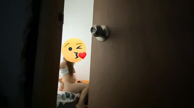 My stepbrother spies on me while I masturbate and then fucks me