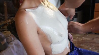 Making a plaster cast - boobs