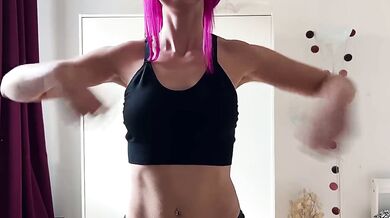 Fitness girl thanks you with wild sex on the floor after you helped her with training