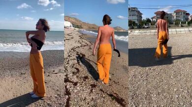 Black Sea. Walk topless in Koktebel style