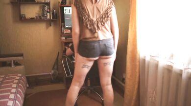 Step sister does handjob for step brother while he plays a computer game