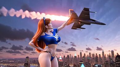 Supersexy Superheroine BLUE-CAT 3D Animation (**ai-created**)