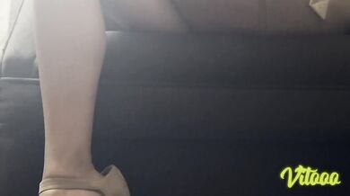 Sexy Latina is working and gets naked to masturbate and touch me