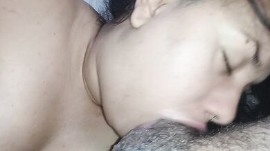 A powerful blowjob, she opens her mouth wide, her throat, and licks along with it, suck, a variation of extreme pleasure‍
