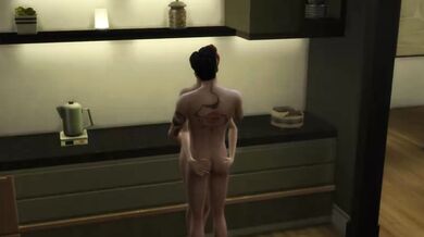 Insatiable wife wants cock in the kitchen. THE SIMS4.