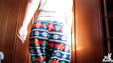 Walking and farting in cozy pajamas