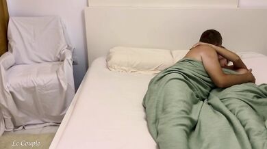 Amateur couple had romantic morning sex and their girlfriend sneaked to see it live