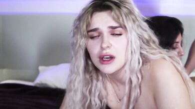 Threesome Taught girlfriend how to suck deep throat on her boyfriend - ffm - Katty West & Eva Stone