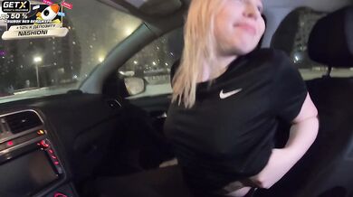 Public Double blowjob in the car from bestfriends by traffic police - Kira Viburn & Emma Korti