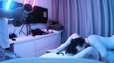 Real backstage porn sex in threesome, behind the scenes - Eva Stone and Darcy Dark