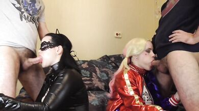 Harley Quinn vs Catwoman Oral Orgy