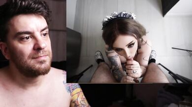 Busty and curvy maid gives her boss a really hard blowjob