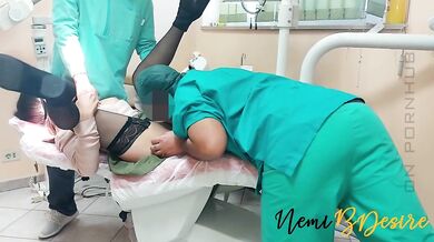 The services of the dentist and his assistant give a beautiful smile to the young and eager patient