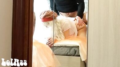 First he fucks the maid and then he destroys his wife's ass - Full video
