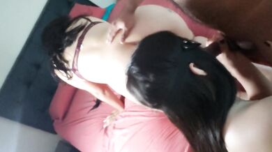 Mi greedy mother-in-law wants to be penetrated and my girlfriend spits my penis to penetrate her hard, MILF-GIRL