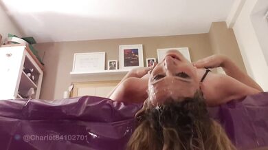 Lisa and charlotte throat fucked over the end of the bed