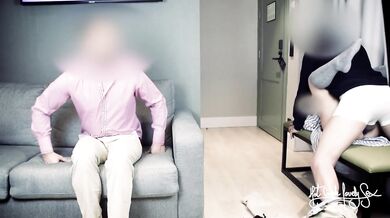 Hubby watches a fan fucks his wife. DP with anal plug. Cuckold creampie cleanup fantasy.