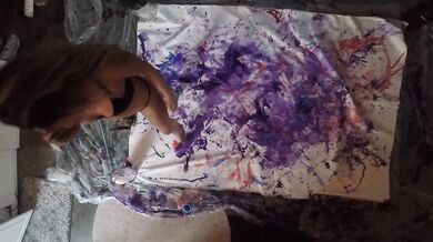 REAL STRIPPER paints an incredible masterpiece with PAINT FILLED HIGH HEELS