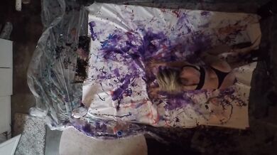REAL STRIPPER paints an incredible masterpiece with PAINT FILLED HIGH HEELS