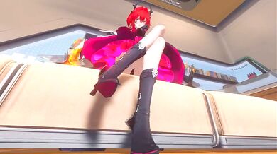 Laevatein Footjob and standing wall Fuck - Arknights Endfield