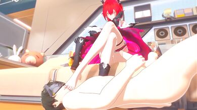 Laevatein Footjob and standing wall Fuck - Arknights Endfield