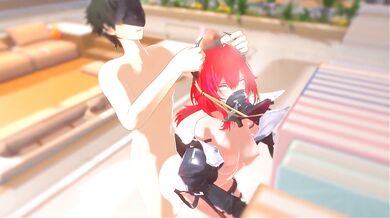 Laevatein Footjob and standing wall Fuck - Arknights Endfield