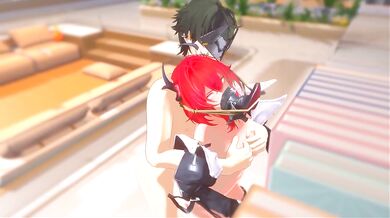 Laevatein Footjob and standing wall Fuck - Arknights Endfield