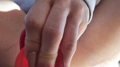 Cum with glass dildo