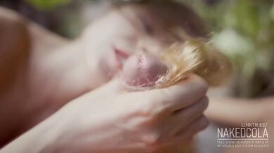 Hair fetish hand job from redhead naughty girl