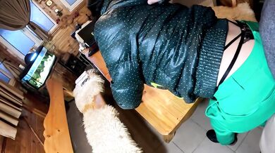 Green Downjacket Tease Smoking, Humiliation & Messy Cum Play