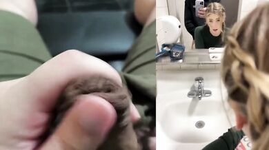 React: Blonde slut gets railed in public campsite bathroom
