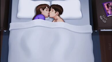 Madrastra deseaba que le hicieran el amor debajo de las sabanas asi que se le hizo realidad - Summertime saga