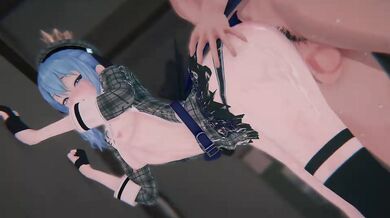 [Hololive x Fortnite] Suisei's "SQUAD WIPE": Cowgirl, POV Sandwich DP & Handjob (60FPS)