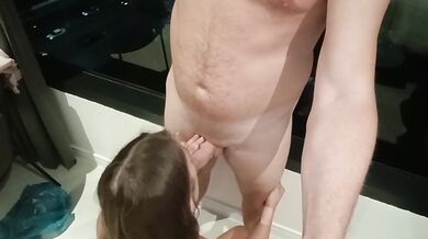 food job blowjob and sex in Bangkok on the 20th floor of a hotel by the window