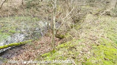 sucked my dick dry outside public forest risky blowjob