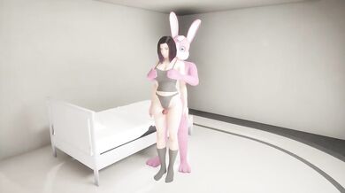 A monster with a giant dick fucks a girl while no one is home 3D Animation