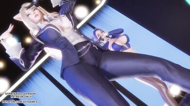 [MMD] TWICE - Talk that Talk Ahri Seraphine Kaisa Sexy Kpop Dance League of Legends Hentai Uncensored 4K 60FPS