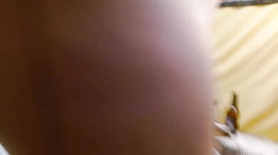 1370 Sheer tan pantyhose over oiled white skin from DawnSkye