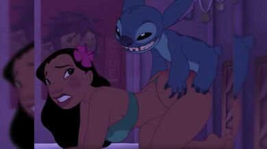 Nani Lilo and Stitch Hentai De Quatro Olhando para Trás Anal Lovemaking with Adult Stitch Nani Pelekai Looking Back Anal Fantasy De Quatro Empinando