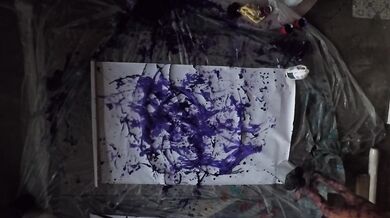 Hot Stripper FULLY NUDE painting with HIGH HEELS- an amazing work of art!