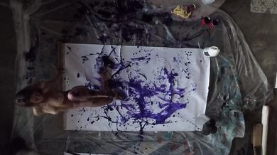 Hot Stripper FULLY NUDE painting with HIGH HEELS- an amazing work of art!