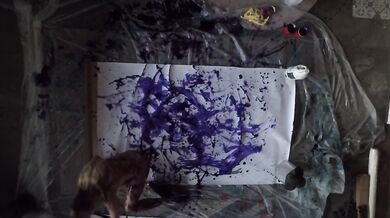 Hot Stripper FULLY NUDE painting with HIGH HEELS- an amazing work of art!